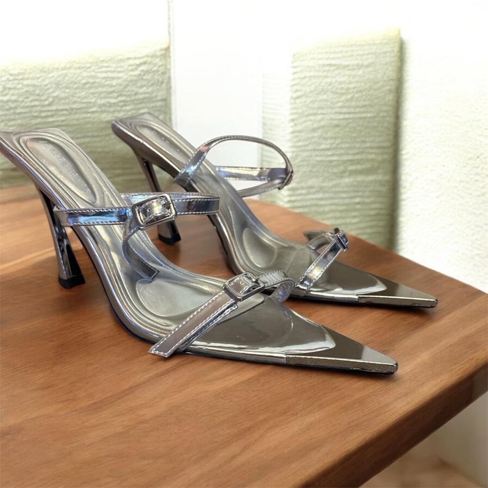 Azalea Wang Elegant Silver Women's Heels Sz 8